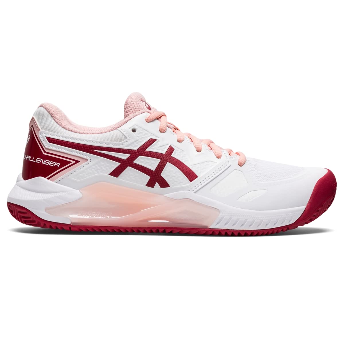 ASICS Women's Gel-Challenger 13 Clay Tennis Shoes, 9.5, White/Cranberry