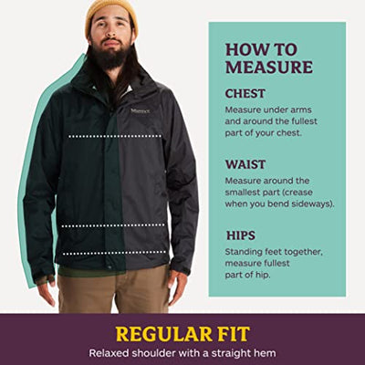 MARMOT Men’s PreCip Jacket | Lightweight, Waterproof, Black, Large