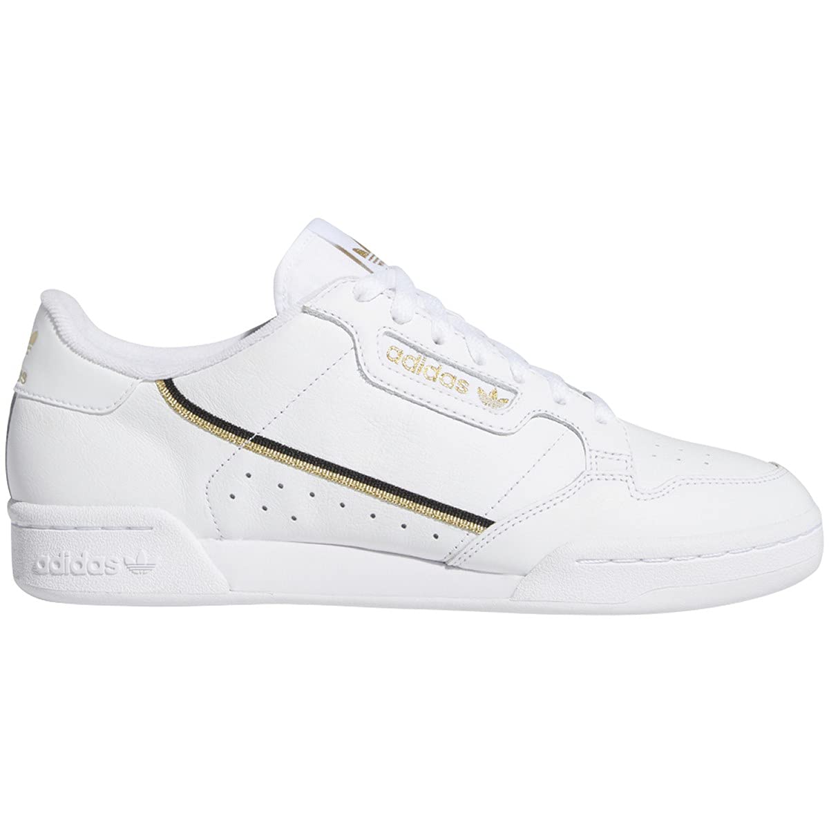 Adidas Men's Continental 80 Gymnastics Shoe, Cloud White/Core Black/Gold Metallic, 11