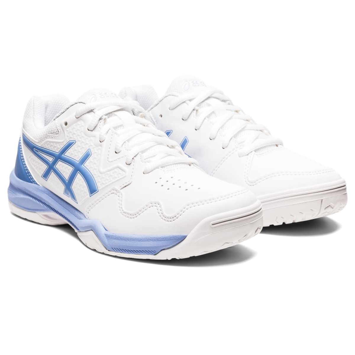 ASICS Women's GEL-DEDICATE 7 Tennis Shoes, 12, WHITE/PERIWINKLE BLUE