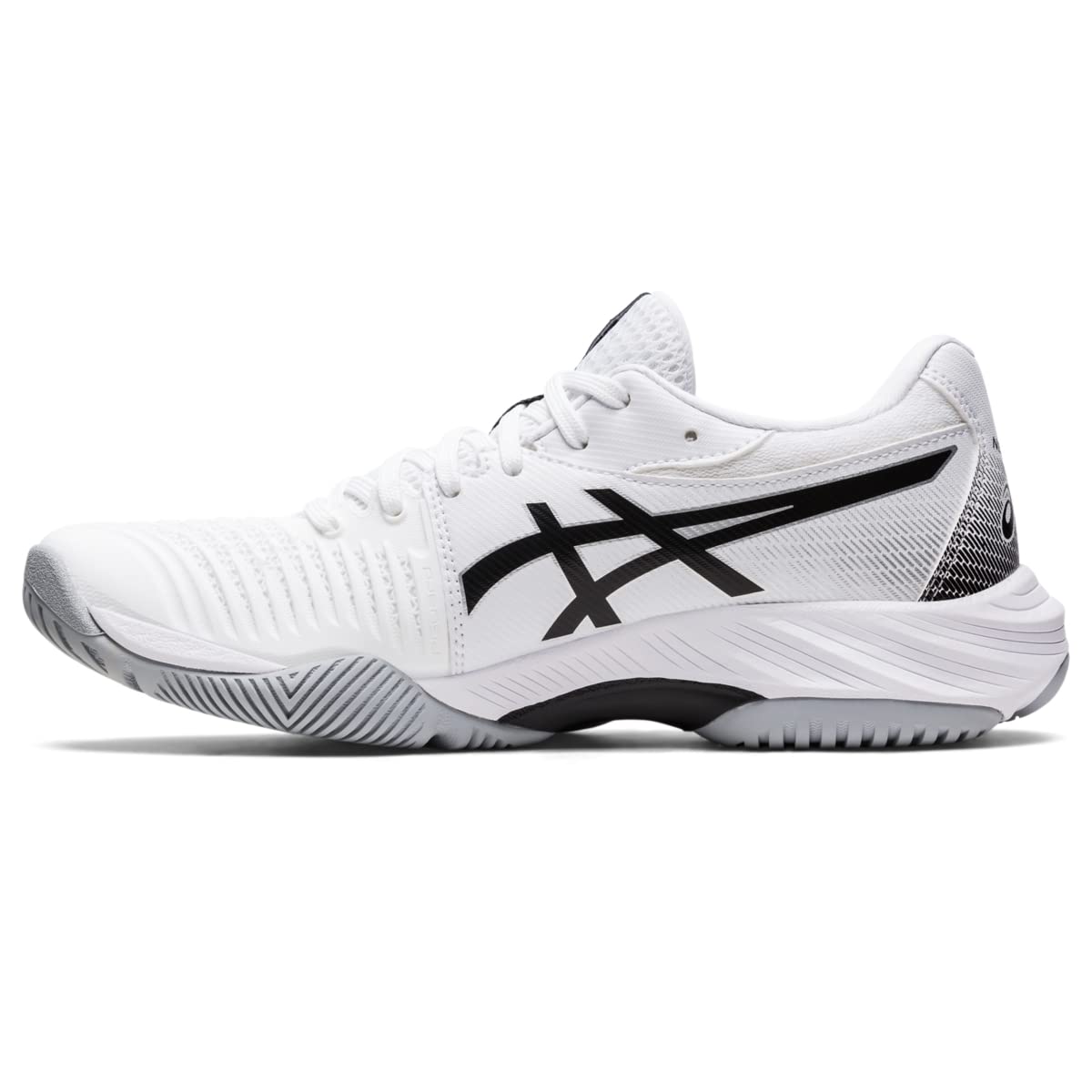 ASICS Women's Netburner Ballistic FlyteFoam 3 Volleyball Shoes, 10, White/Black