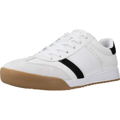 Skechers Men's Low-top Trainers 11 White Leather Black Trim