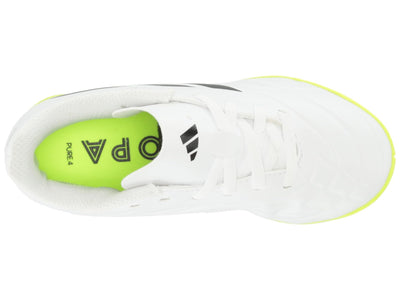 adidas Unisex-Child Copa Pure.4 Indoor Sneakers 13 Little Kid White/Core Black/Lucid Lemon