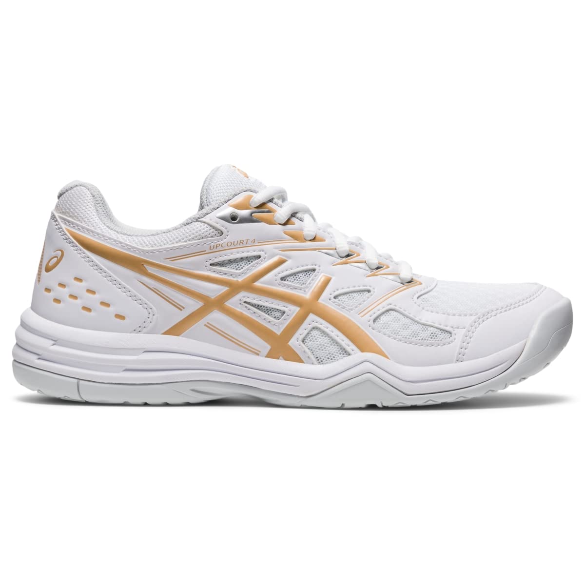 ASICS Women's Upcourt 4 Indoor Sport Shoes, 8.5, White/Champagne