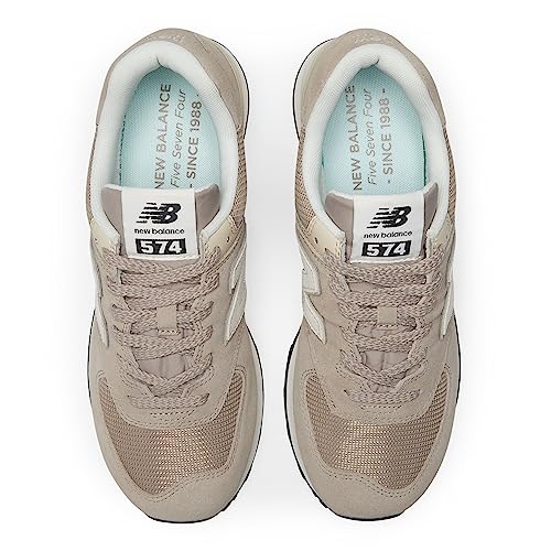 New Balance Unisex 574 V2 Lace-Up Sneaker, Beige/Off White, 7 US Men