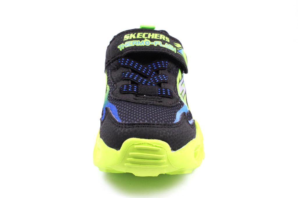 Skechers Boy's Thermo-Flash-Heat-Flux Sneaker 2 Little Kid Black/Blue/Lime