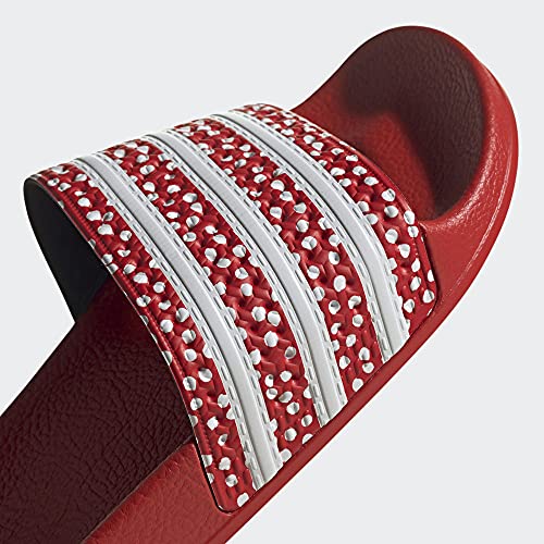 adidas Adilette Footwear White/Vivid Red/Footwear White 5 B (M)