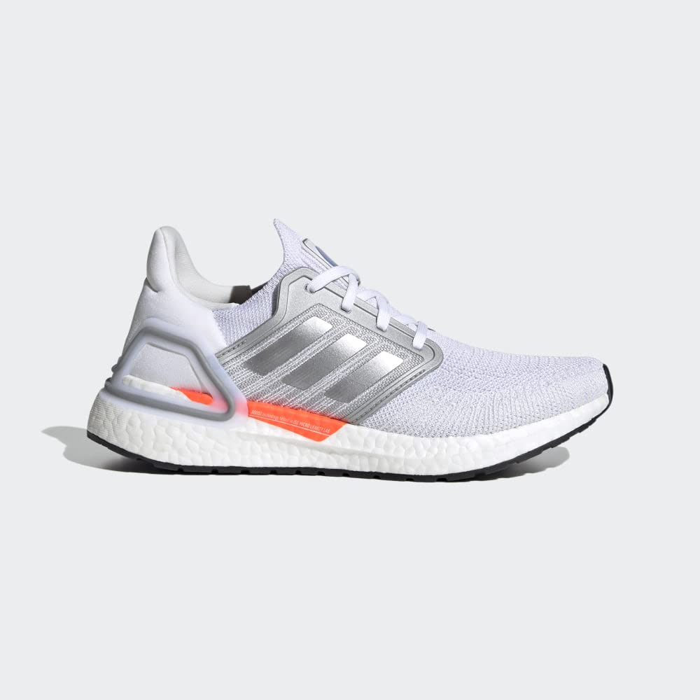 adidas Women's Ultraboost 20 Sb Running Shoe 6.5 White/Silver Metallic/Fresh Candy