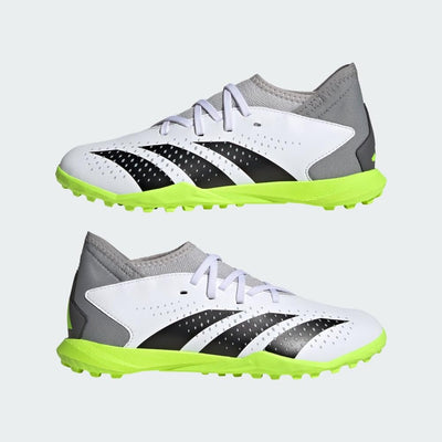 adidas Unisex Accuracy.3 Turf Soccer (Little Big Kid) Shoe 1.5 Little Kid White/Core Black/Lucid Lemon