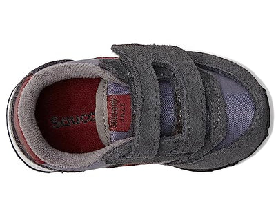 Saucony Boy's Original Jazz Hook & Loop (Toddler/Little Kid) Grey/Dark Red 12 Toddler M