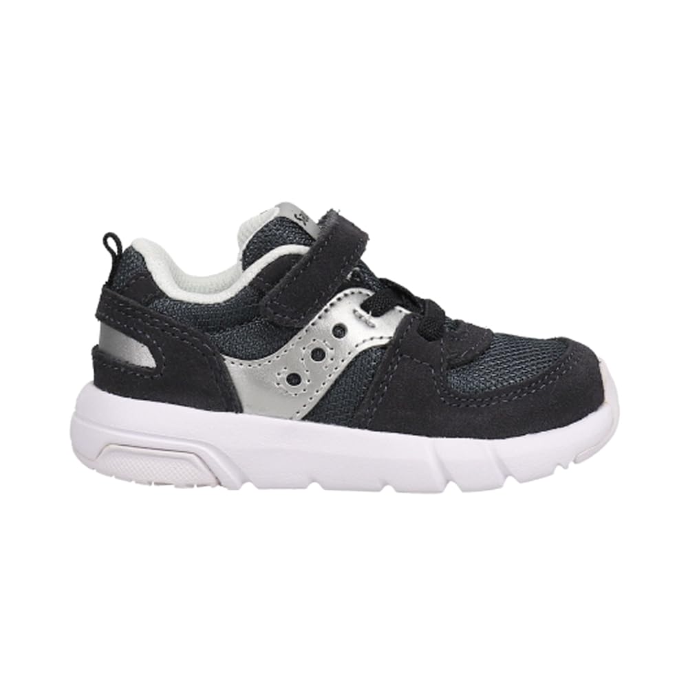 Saucony Jazz LITE 2.0 Sneaker, Navy/Silver, 5 Wide US Unisex Little_Kid