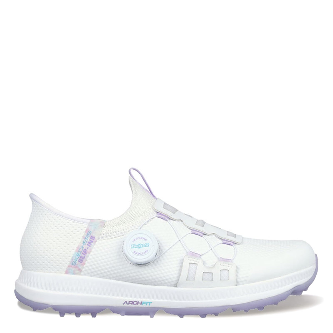 Skechers womens Go Golf Elite 5 Arch Fit Waterproof Slip in Golf Shoe 9 White/Lavender