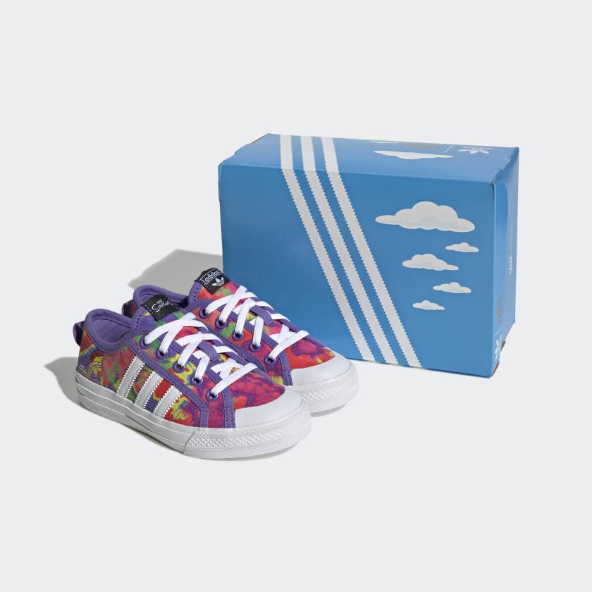 adidas Nizza Shoes Kids' 2 Big Kid Core Black/Cloud White/Purple Rush