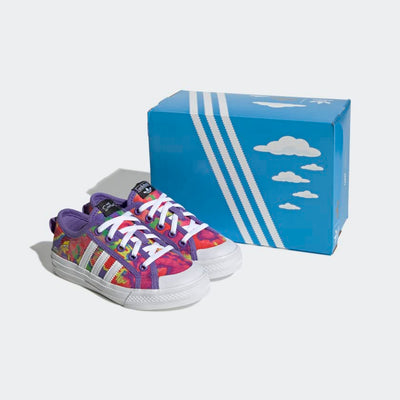 adidas Nizza Shoes Kids' 2 Big Kid Core Black/Cloud White/Purple Rush