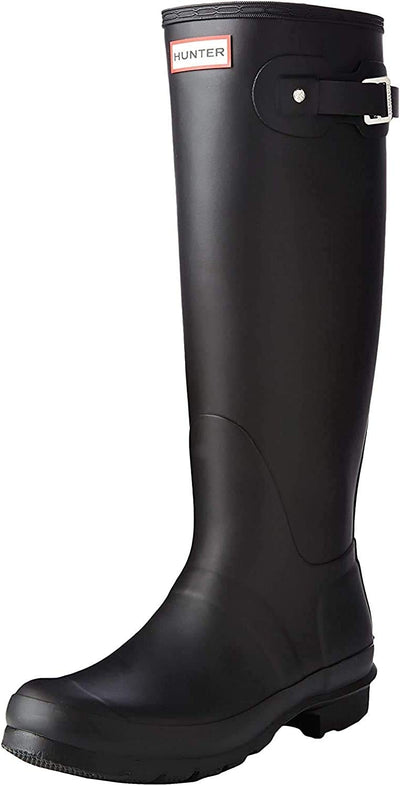 Women's Hunter Boots Original Adjustable Back Snow Rain Water Boots Unisex - Black - 5-35/36