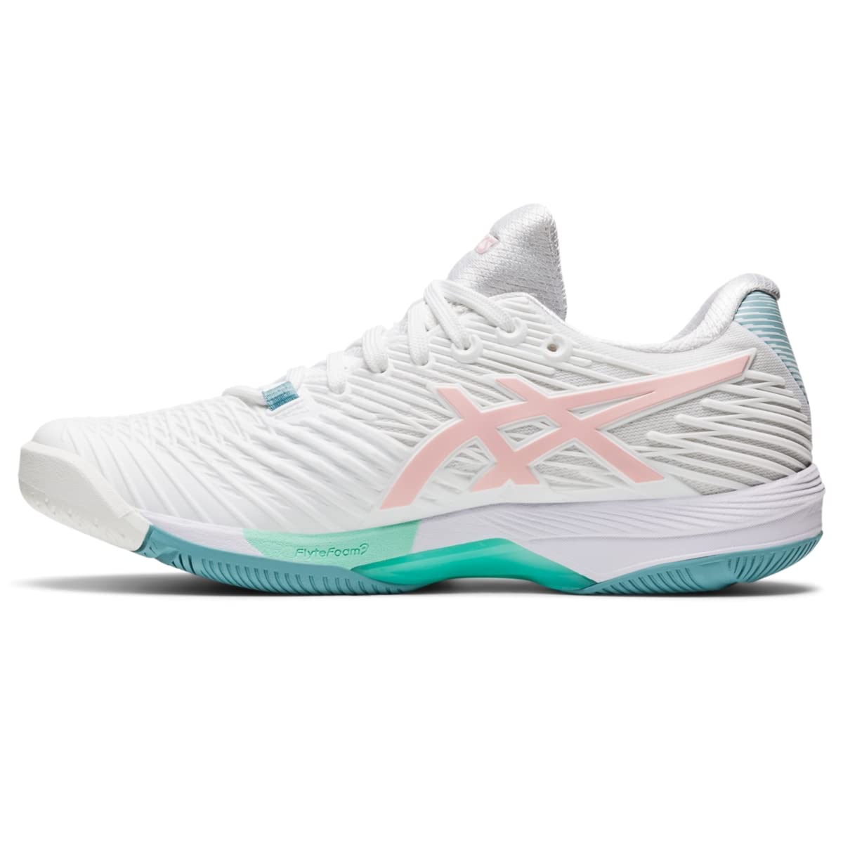 ASICS Solution Speed FF 2 Tennis Shoes for Women - Traditional Lace-up Closure - PU Upper White/Frosted Rose 6.5 B - Medium