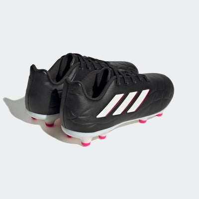 adidas Copa Pure.3 Firm Ground Soccer Shoe, Black/Zero Metallic/Team Shock Pink, 4.5 US Unisex Big Kid