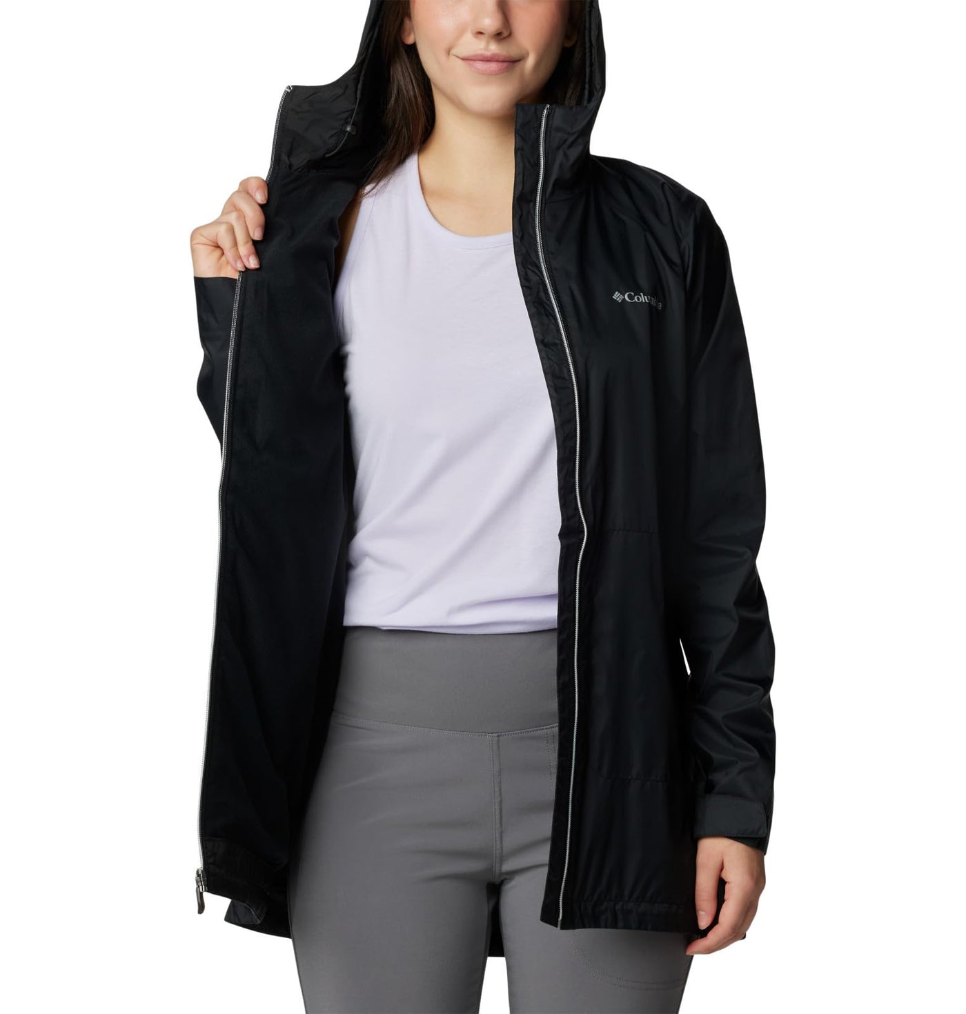 Columbia Women's Switchback Lined Long Jacket, Black, Large