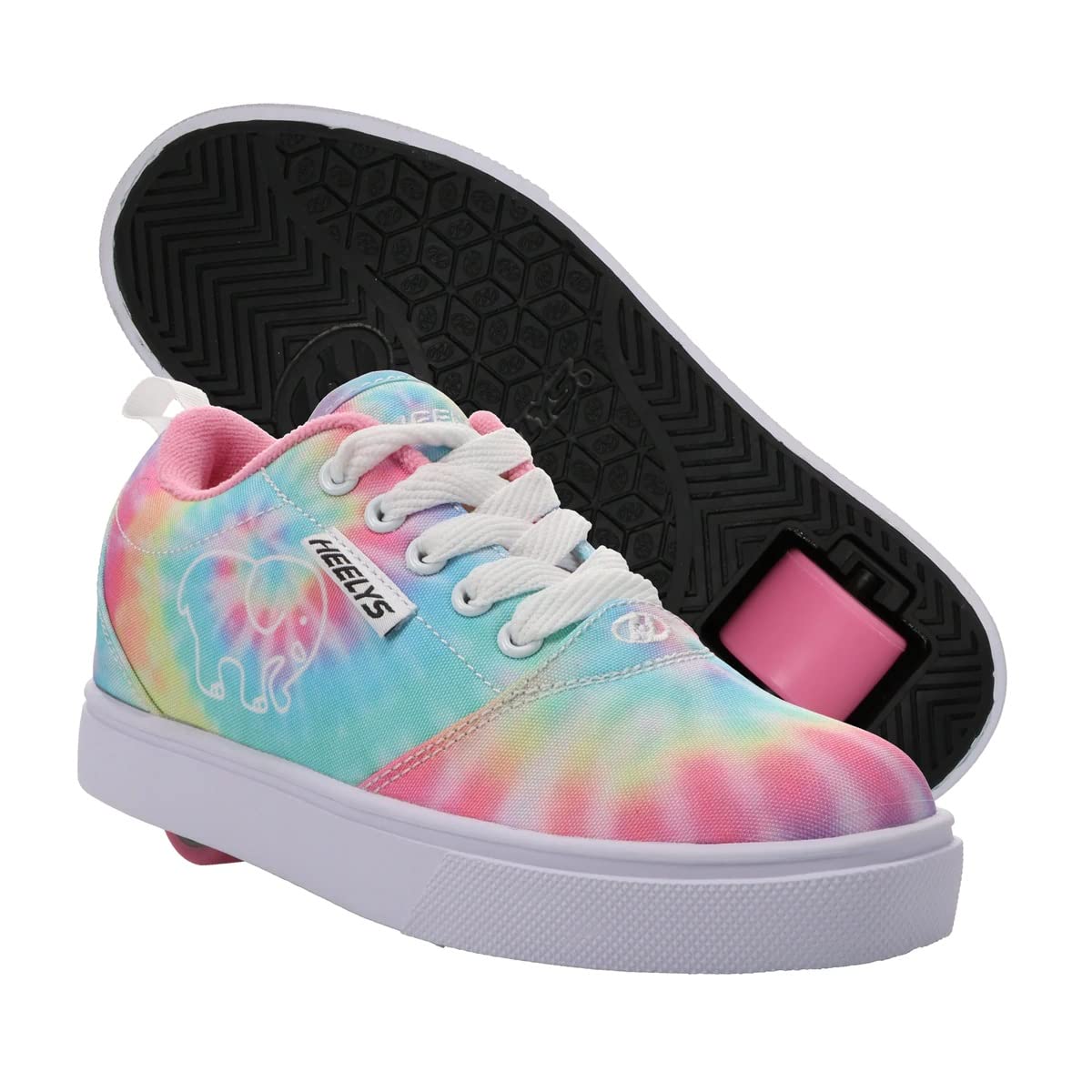 HEELYS Youth Girls Pro 20 Prints Ivory Ella Wheels Skate Sneaker Shoes (3, Tie-dye/Multi, Numeric_3)