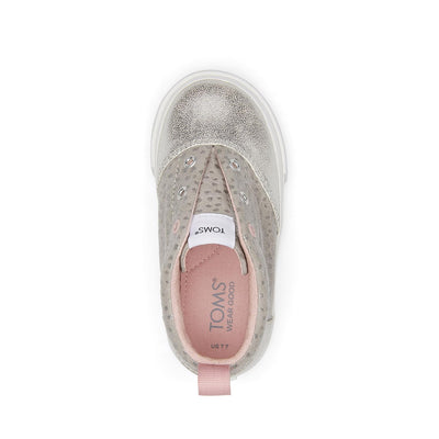 TOMS Boy's, Tiny Alpargata Fenix Mid Sneaker Toddler 6 Toddler Drizzle Grey Foil Dot Microfiber