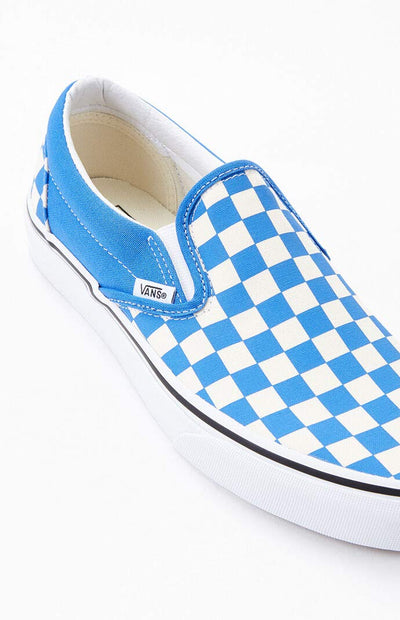 Vans Nebulas Blue/White Checkred Slip-On Shoes Size 9 Men