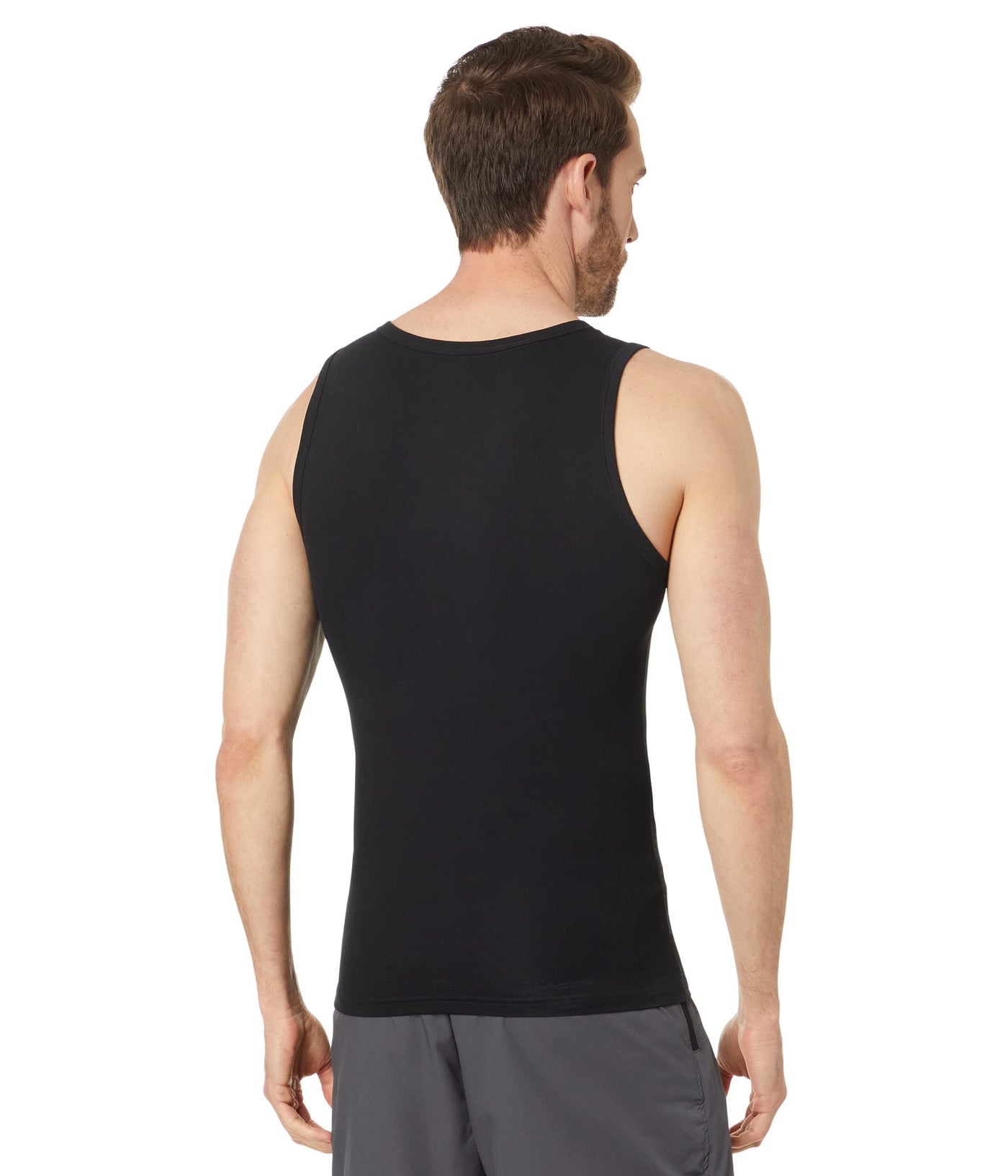 SPANX Men's Cotton Compression Tank Medium Classic Black