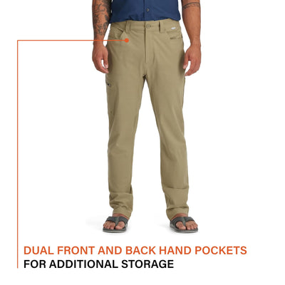 Simms Challenger Men's Fishing Pants - Lightweight, Quick-Drying, Stretch Fabric with Vented Panels and Multiple Pockets for Outdoor Comfort (36, Khaki)