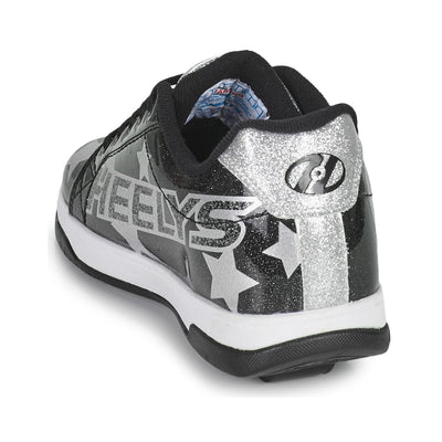 HEELYS Girl's Split (Big Kid) Wheeled Heel Shoe 5 Big Kid Black/Silver Glitter