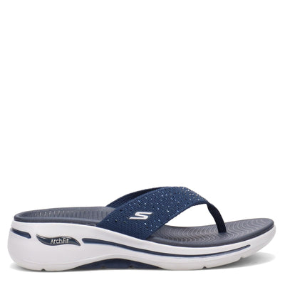 Skechers Go Walk Arch Fit Knit Sandal with Rhinestones Navy 6 B (M)