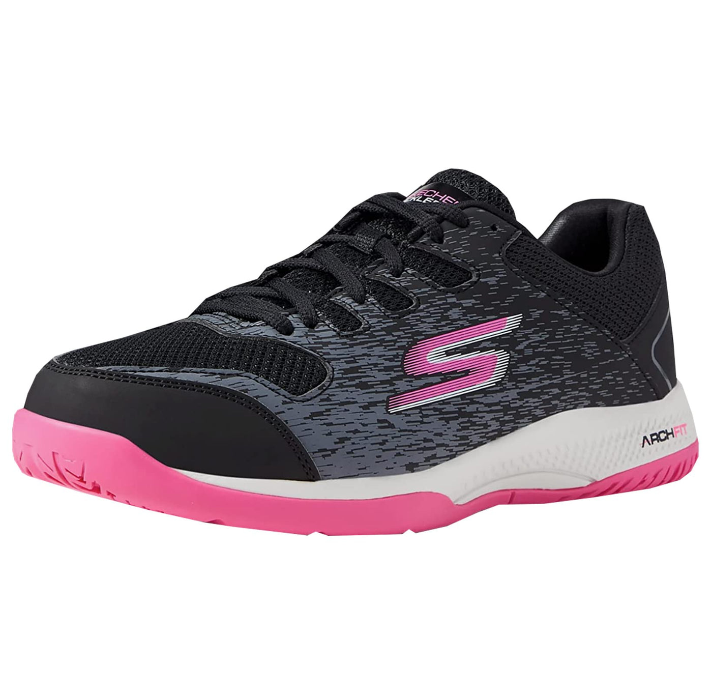 Skechers Women's Go Train Arch Fit Viper Court-Pickleball Sneaker 5 Black/Pink