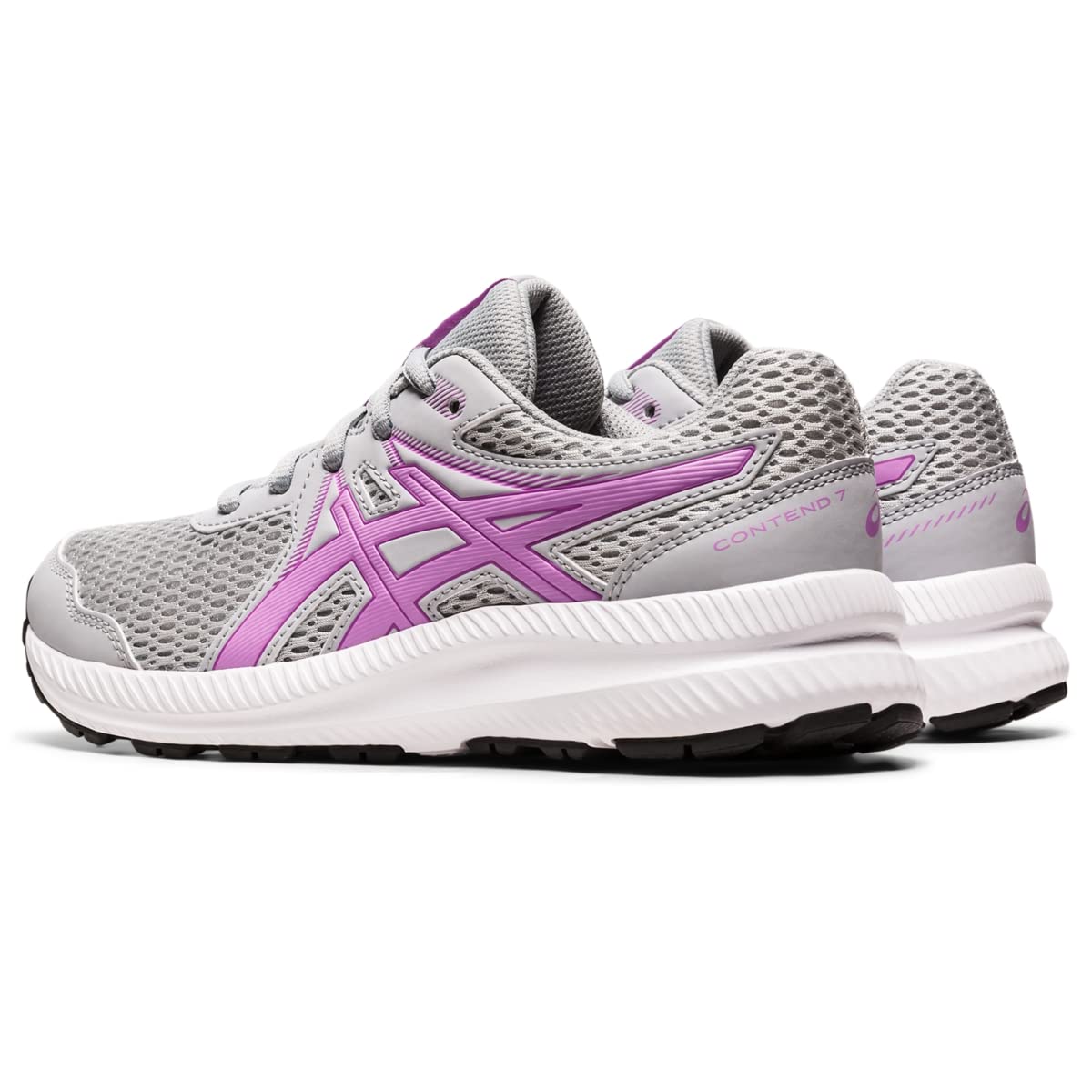 ASICS Girl's Contend 7 GS (Little Kid/Big Kid) Piedmont Grey/Lavender Glow 4 Big Kid M