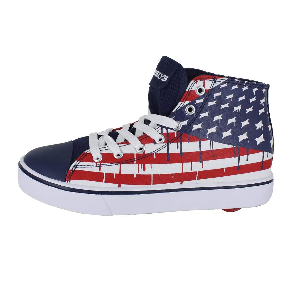 HEELYS Mens Hustle American Flag (Little Kid/Big Kid/Adult) 2Y Blue,red