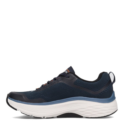 Skechers Men's Max Cushioning Arch Fit-Athletic Workout Running Walking Shoes with Air-Cooled Foam Sneaker, Navy/Orange, 14 X-Wide