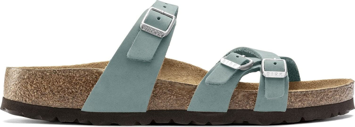 Birkenstock Unisex Franca Soft Footbed Sandal, Faded Aqua Nubuck, Size 39 EU (8-8.5 M US Women)