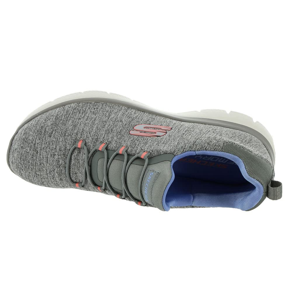 Skechers Women's Summits Quick Getaway Slip-On Sneaker Grey/Blue Gybl 8.5