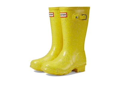 Hunter Original Giant Glitter Wellington Boots (Little Kid/Big Kid) Illuminating Yellow 1 Little Kid M