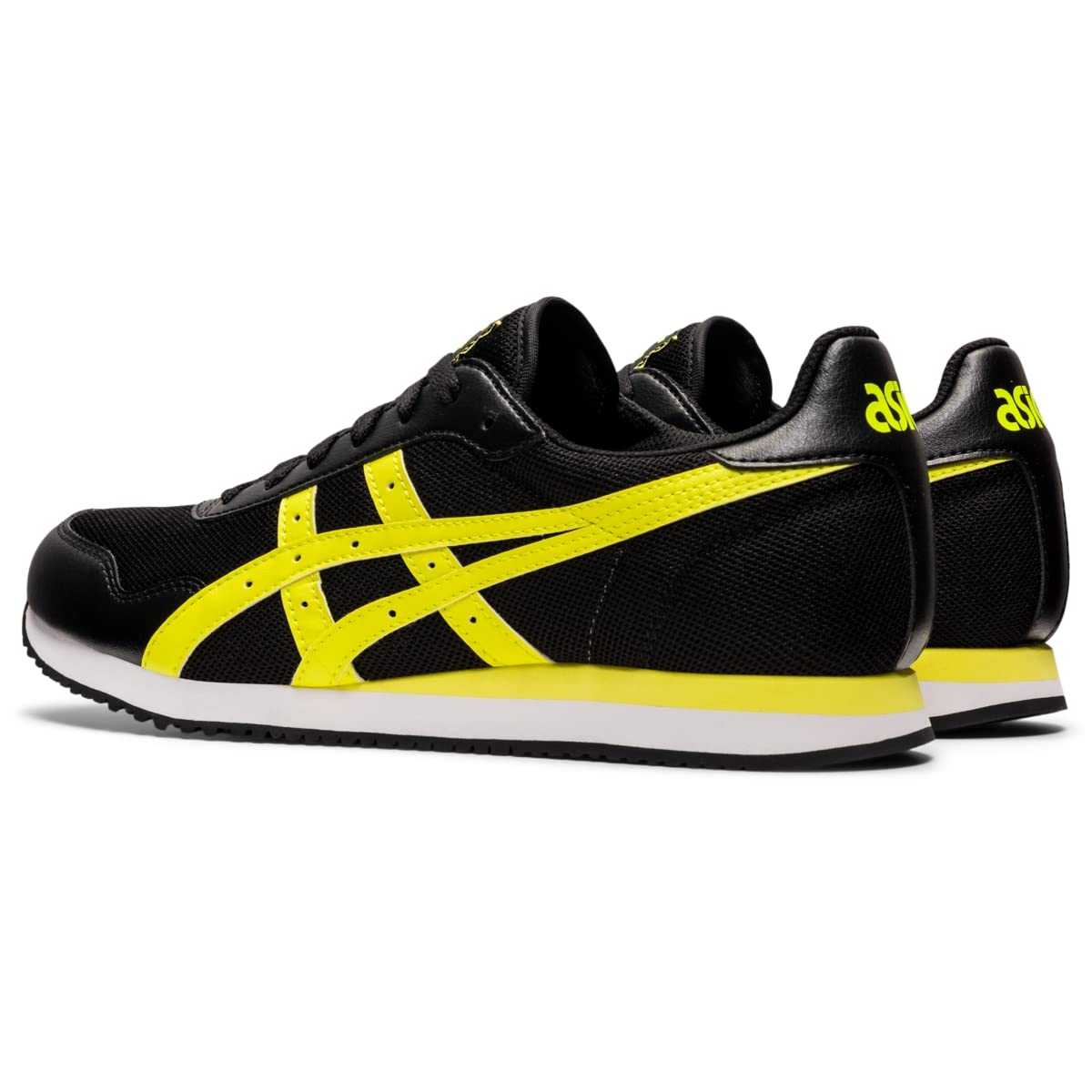 ASICS Men's TIGER RUNNER Shoes, 8, BLACK/SOUR YUZU