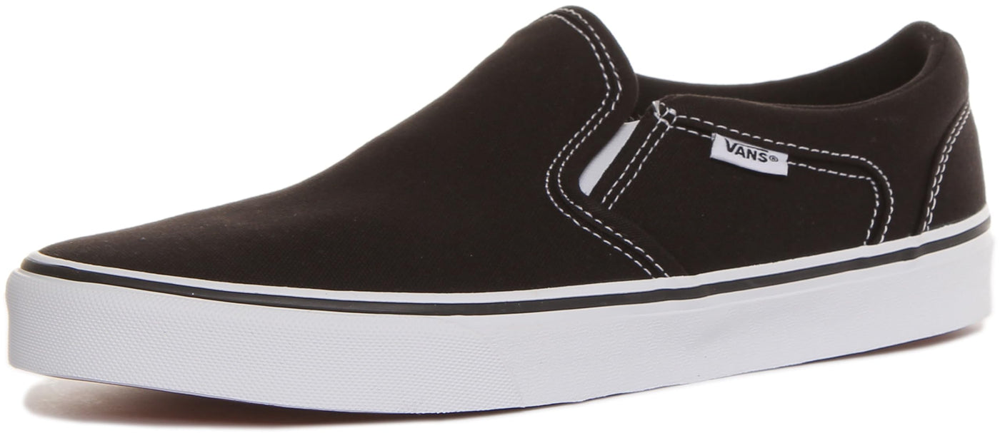 Vans Men's Asher Trainers 7 Canvas Black White