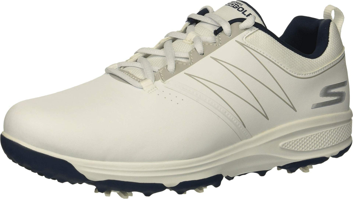 Skechers Men's Torque Waterproof Golf Shoe, White/Navy, 7.5 M US