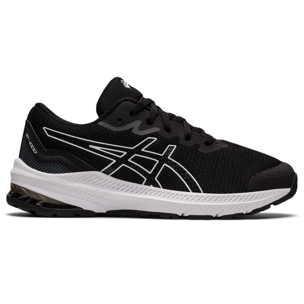 ASICS Kid's GT-1000 11 Grade School Running Shoe, 4, Black/White