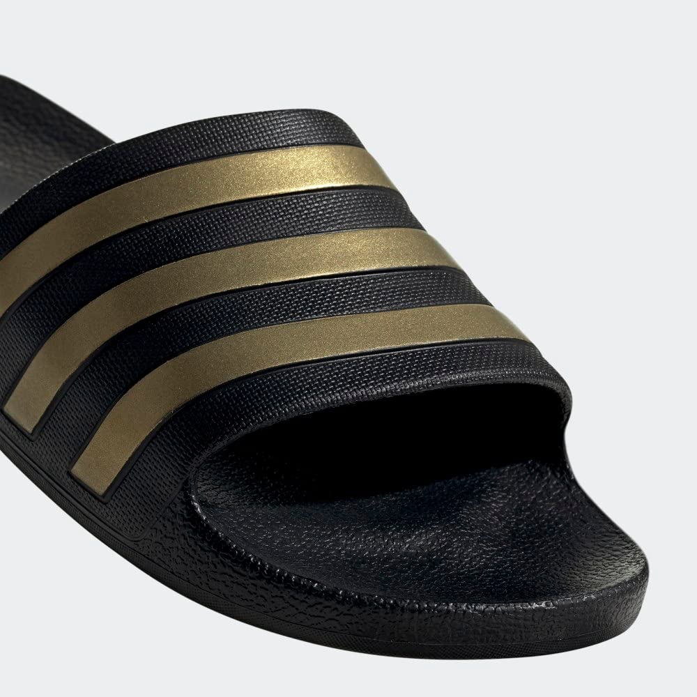 adidas Unisex Adult Adilette Aqua Slide 10 Women/9 Men Black/Gold Metallic/Black