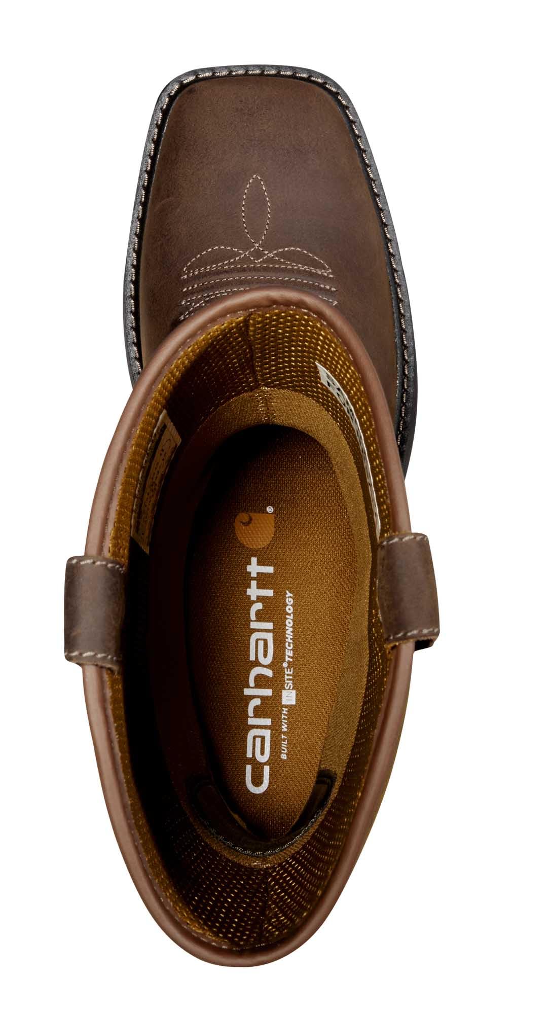 Carhartt Men's Montana 11" Waterproof Square Toe Wellington 7.5 Wide Brown/Burnt Olive