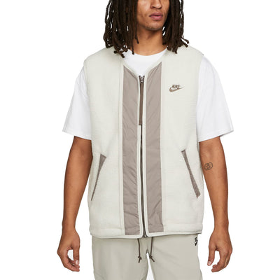 Nike Sportswear Sport Essentials+ Men's High-Pile Fleece Vest (Large, Light Bone/Moon Fossil/Ironstone)