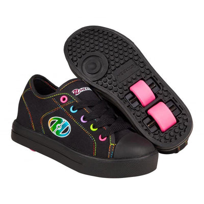 HEELYS Girl's Classic X2 (Little Kid/Big Kid/Adult) Black/Rainbow Logo 1 Little Kid M