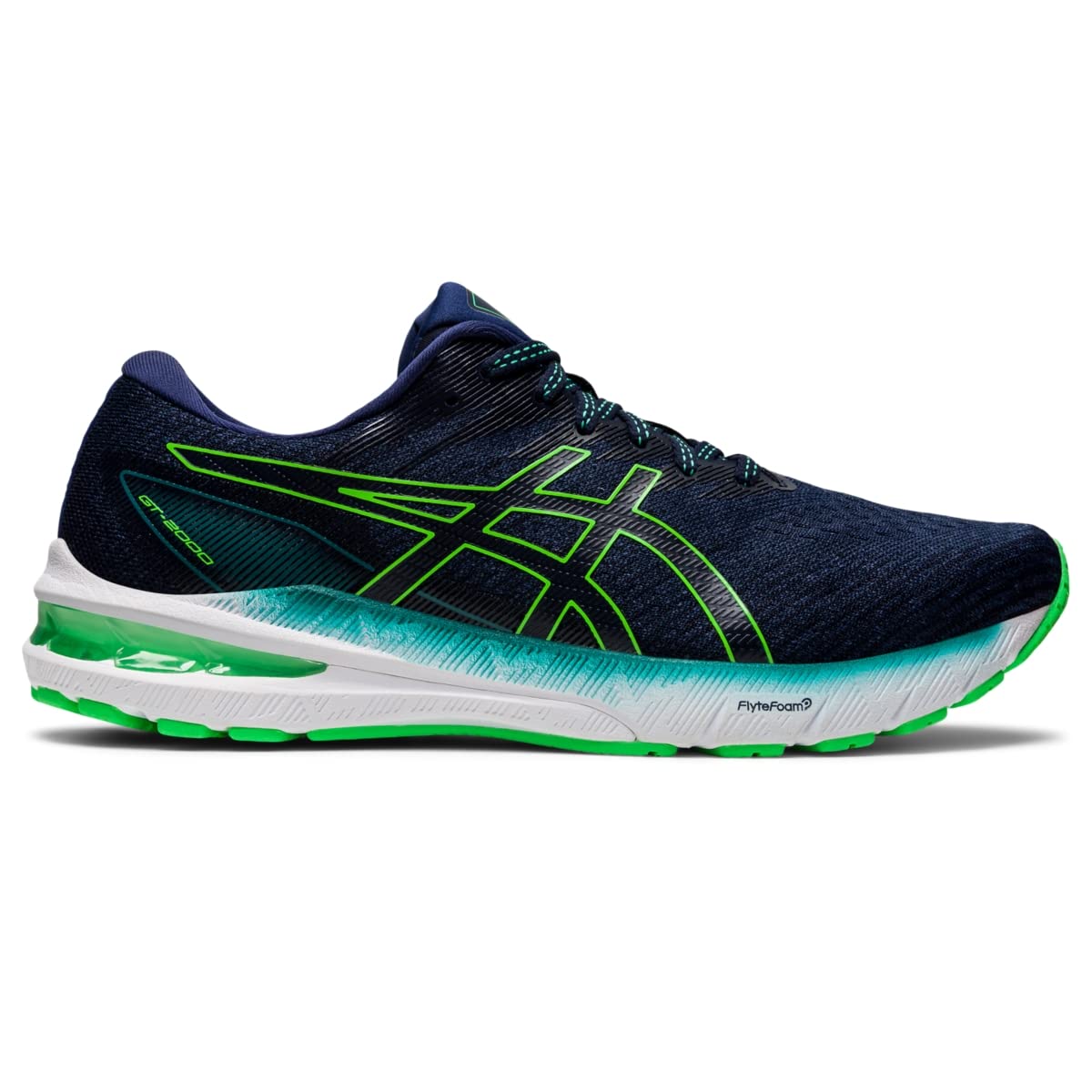 ASICS Men's GT-2000 10 Running Shoes Deep Ocean/New Leaf