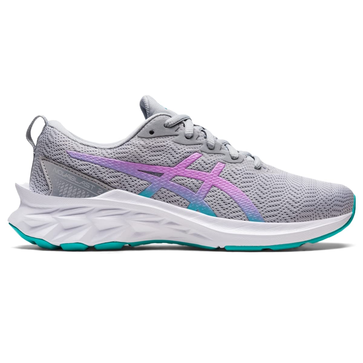 ASICS Kid's NOVABLAST 2 Grade School Running Shoes, 3.5, Piedmont Grey/Lavender Glow