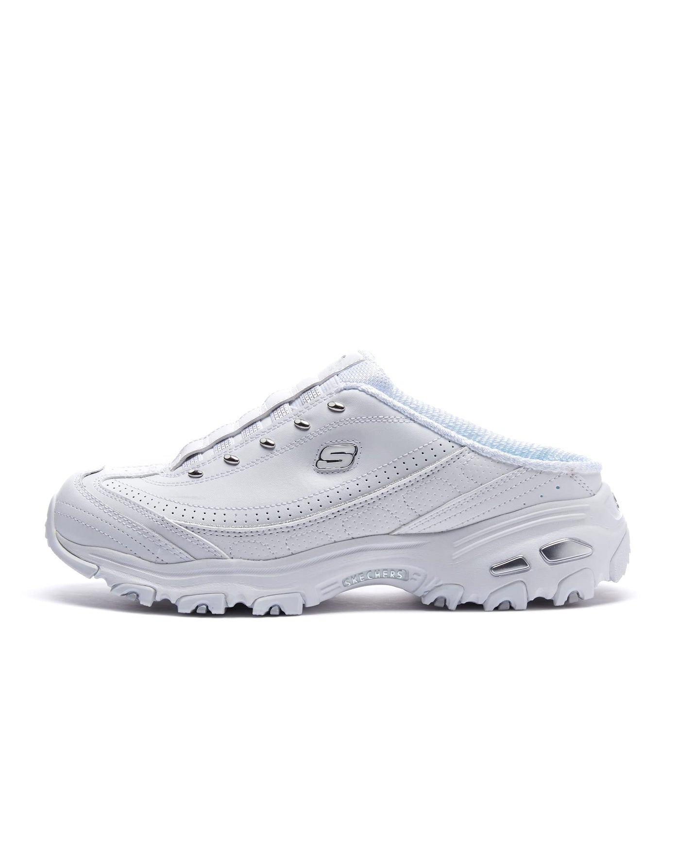 Skechers Women's D lites Bright Sky 7 Wide White/Silver