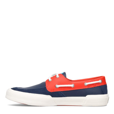 Sperry mens Soletide 2-eye Boat Shoe, Navy/Red, 10 US