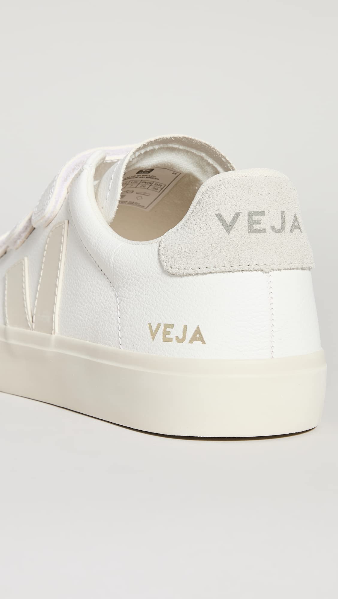 Veja Men's Recife Logo Leather Shoes, Extra White/Pierre/Natural, 11 Medium US