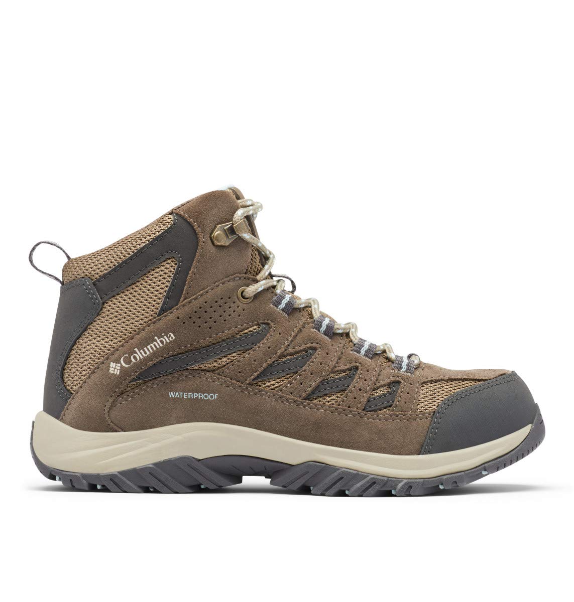 Columbia Women's Crestwood Mid Waterproof Hiking Boot, Breathable, pebble, oxygen, 9.5 Regular US